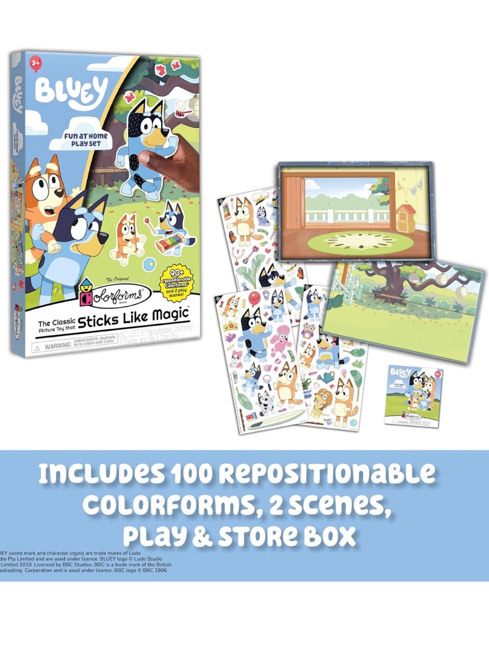 NIB• Colorforms Bluey Set - Repositionable Pieces Stick Like Magic - Picture 4 of 4